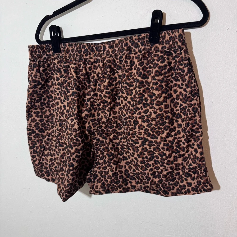 Anthropologie Brown Leopard Print Boxer Shorts - Picture 2 of 3